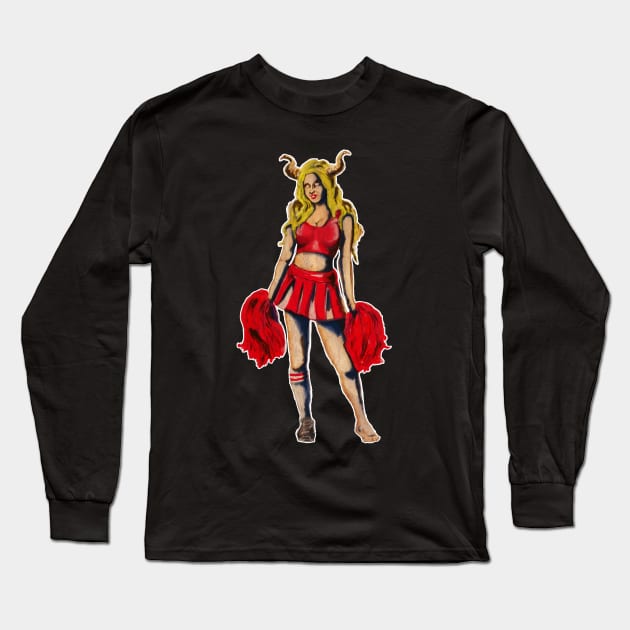 Devils Cheerleader Long Sleeve T-Shirt by silentrob668